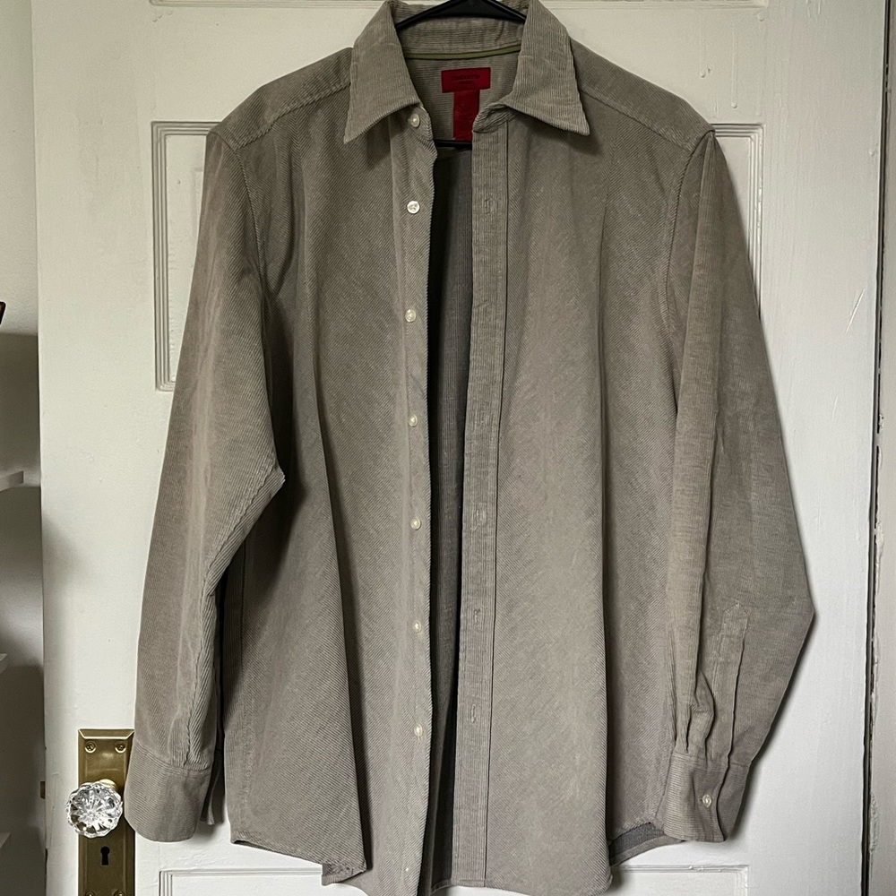 Grey Claiborne Casual Button Up L